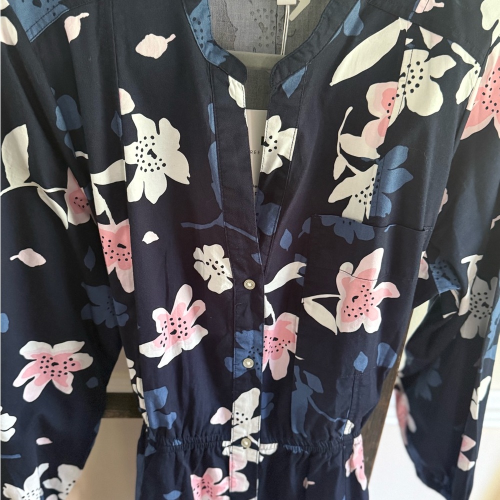 Free Assembly Women's Belted Midi Dress, Floral Long Sleeve Size XL - Picture 4 of 16